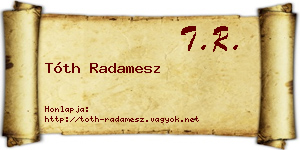 Tóth Radamesz névjegykártya